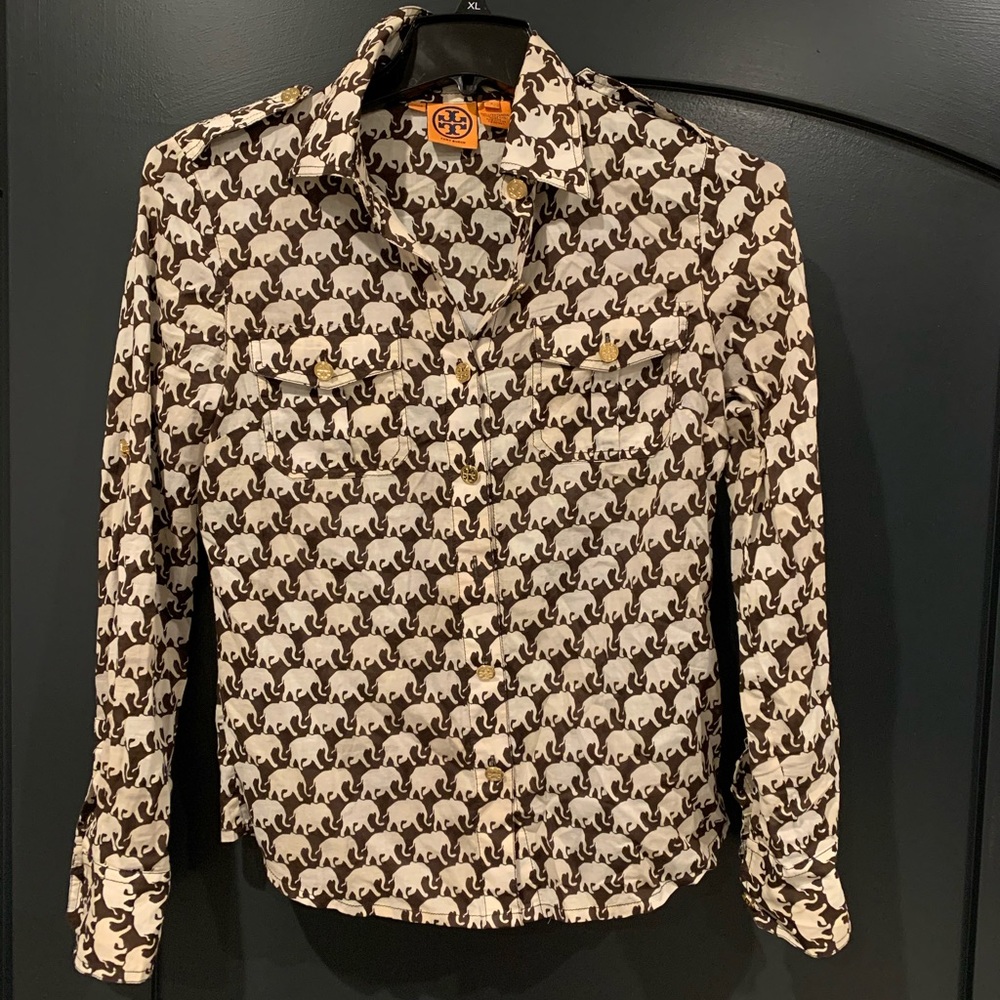 Tory Burch Elephant Print Blouse